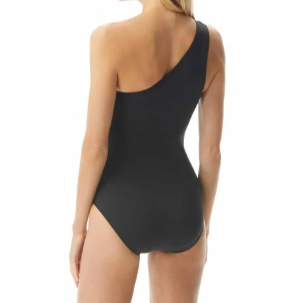 Michael Kors Embellished One-Shoulder Underwire One-Piece Swimsuit